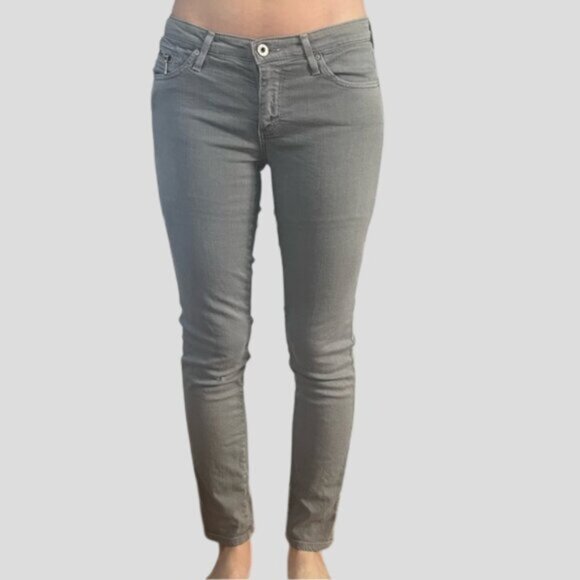 AG Adriano Goldschmied Grey "The Stevie" Ankle Slim Straight Leg Jeans Size 26R - Picture 1 of 13